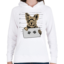 PRINTFASHION Yorkshire Terrier - Női kapucnis pulóver - Fehér női pulóver, kardigán