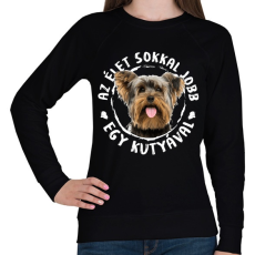 PRINTFASHION Yorkshire terrier - Női pulóver - Fekete