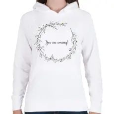 PRINTFASHION You are amazing - Női kapucnis pulóver - Fehér
