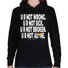 PRINTFASHION ... you are not alone. - humanista - LMBT / LMBTQIA (134) - Női kapucnis pulóver - Fekete női pulóver, kardigán