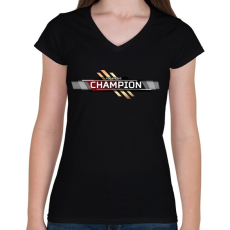 PRINTFASHION You are the Champion - Apex Legends - Női V-nyakú póló - Fekete