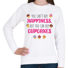 PRINTFASHION You can't by happiness - Női pulóver - Fehér