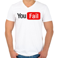 PRINTFASHION you fail - Férfi V-nyakú póló - Fehér férfi póló