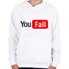 PRINTFASHION you fail - Gyerek kapucnis pulóver - Fehér