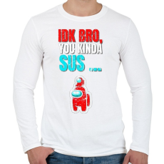 PRINTFASHION You kinda Sus! - Among Us - Férfi hosszú ujjú póló - Fehér