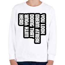 PRINTFASHION You look really weird - Gyerek pulóver - Fehér gyerek pulóver, kardigán