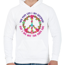 PRINTFASHION You may say i am dreamer - Férfi kapucnis pulóver - Fehér