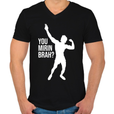 PRINTFASHION You Mirin Brah - Zyzz - Férfi V-nyakú póló - Fekete