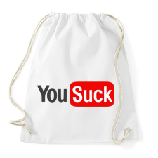 PRINTFASHION you suck - Sportzsák, Tornazsák - Fehér tornazsák