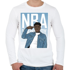 PRINTFASHION Youngboy NBA - Férfi hosszú ujjú póló - Fehér férfi póló