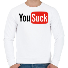 PRINTFASHION YouSuck - Férfi pulóver - Fehér férfi pulóver, kardigán