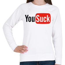 PRINTFASHION YouSuck - Női pulóver - Fehér női pulóver, kardigán