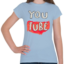 PRINTFASHION YouTube - Női póló - Világoskék női póló