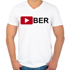 PRINTFASHION Youtuber - Férfi V-nyakú póló - Fehér férfi póló