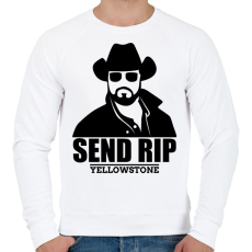 PRINTFASHION yyellowstone Send RIP - Férfi pulóver - Fehér