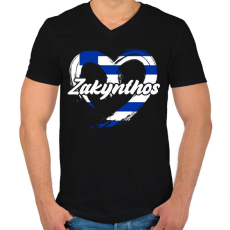 PRINTFASHION zakynthos - Férfi V-nyakú póló - Fekete