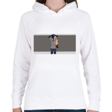 PRINTFASHION Zane anime - Női kapucnis pulóver - Fehér női pulóver, kardigán