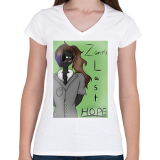 PRINTFASHION Zane's Last Hope - Női V-nyakú póló - Fehér női póló