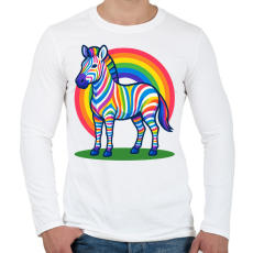 PRINTFASHION Zebra - Férfi hosszú ujjú póló - Fehér
