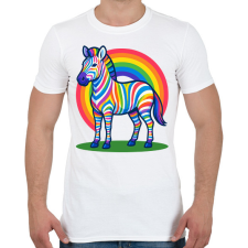 PRINTFASHION Zebra - Férfi póló - Fehér férfi póló