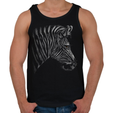 PRINTFASHION Zebra portré - Férfi atléta - Fekete atléta, trikó