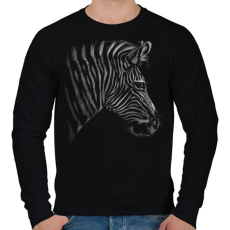 PRINTFASHION Zebra portré - Férfi pulóver - Fekete