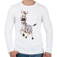 PRINTFASHION Zebrás póló - Férfi hosszú ujjú póló - Fehér férfi póló