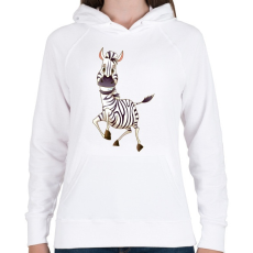PRINTFASHION Zebrás póló - Női kapucnis pulóver - Fehér