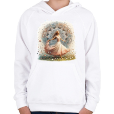 PRINTFASHION Zen lány - Gyerek kapucnis pulóver - Fehér
