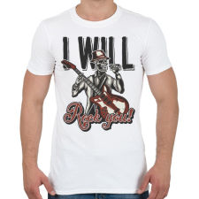 PRINTFASHION Zene 01 - I will Rock you! - Férfi póló - Fehér férfi póló