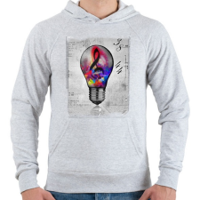 PRINTFASHION Zene a megoldás - Férfi kapucnis pulóver - Sport szürke férfi pulóver, kardigán