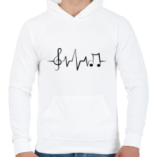 PRINTFASHION Zene az élet - Férfi kapucnis pulóver - Fehér férfi pulóver, kardigán