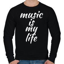 PRINTFASHION Zene az életem - Férfi pulóver - Fekete férfi pulóver, kardigán