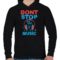 PRINTFASHION Zene - don't stop the music - Férfi kapucnis pulóver - Fekete