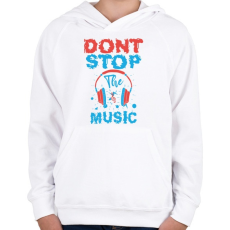 PRINTFASHION Zene - don't stop the music - Gyerek kapucnis pulóver - Fehér