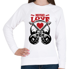 PRINTFASHION Zene és szerelem - Női pulóver - Fehér