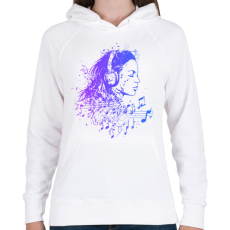 PRINTFASHION Zene hangulat - Női kapucnis pulóver - Fehér