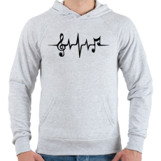 PRINTFASHION Zene pulzus - Férfi kapucnis pulóver - Sport szürke