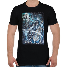 PRINTFASHION zenélő kaszás - Férfi póló - Fekete férfi póló