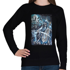 PRINTFASHION zenélő kaszás - Női pulóver - Fekete női pulóver, kardigán