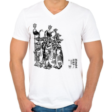 PRINTFASHION zenészek - Férfi V-nyakú póló - Fehér