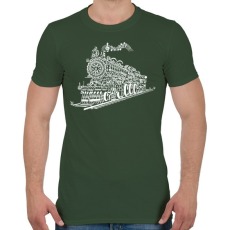 PRINTFASHION Zenevonat - Férfi póló - Katonazöld