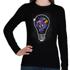 PRINTFASHION Zéró gravitáció - Női hosszú ujjú póló - Fekete női póló