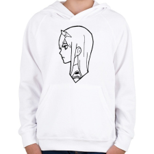 PRINTFASHION Zero Two - Gyerek kapucnis pulóver - Fehér gyerek pulóver, kardigán
