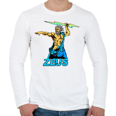 PRINTFASHION Zeusz a görög főisten - Férfi hosszú ujjú póló - Fehér