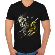 PRINTFASHION Zeusz design - Férfi V-nyakú póló - Fekete férfi póló