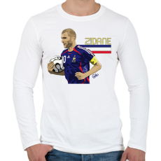 PRINTFASHION Zidane - Férfi hosszú ujjú póló - Fehér