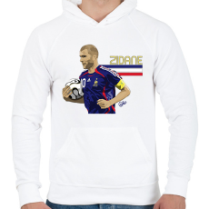 PRINTFASHION Zidane - Férfi kapucnis pulóver - Fehér