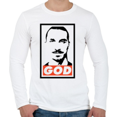 PRINTFASHION Zlatan God - Férfi hosszú ujjú póló - Fehér