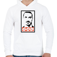 PRINTFASHION Zlatan God - Férfi kapucnis pulóver - Fehér férfi pulóver, kardigán